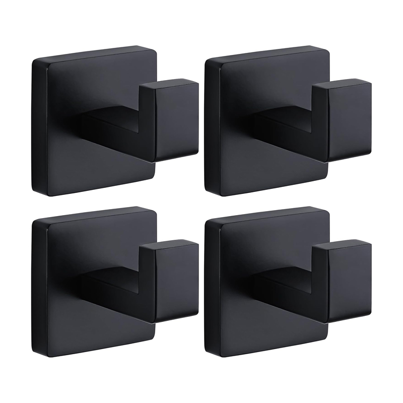 Home Bathroom Towels - Gancio appendiabiti nero opaco in acciaio
