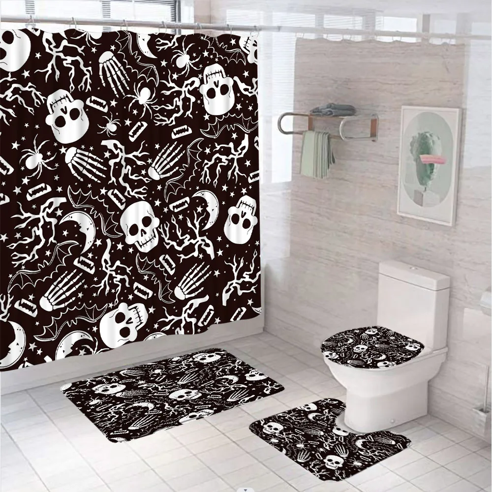 Shower Curtain Liner - 4 pezzi carino Halloween tende da