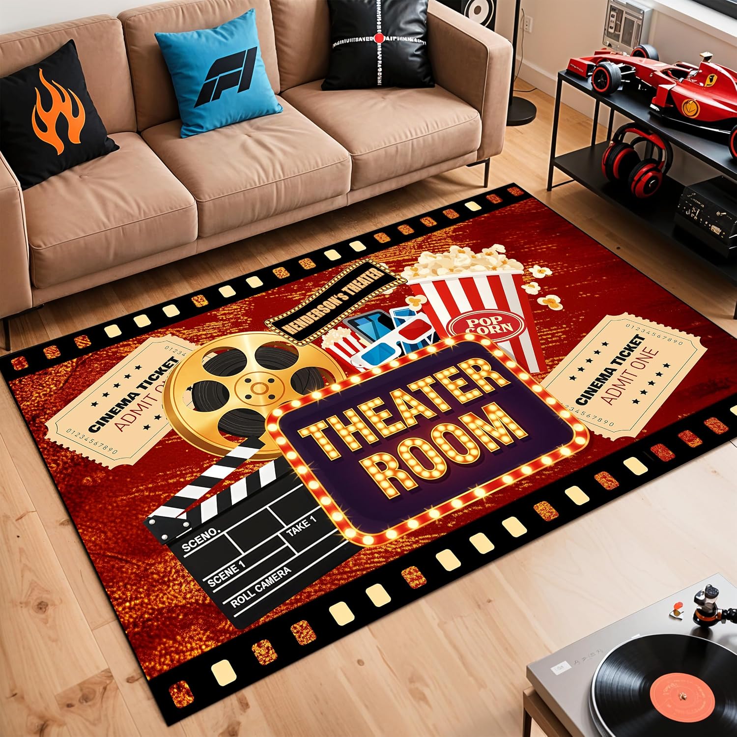 Home Bathroom Name - Tappeto da Cinema Personalizzato con Nome