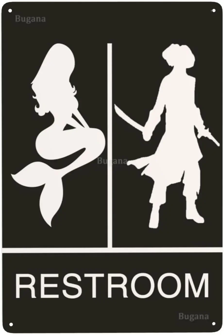 Home Bathroom Door - Targa Vintage in Metallo a Tema