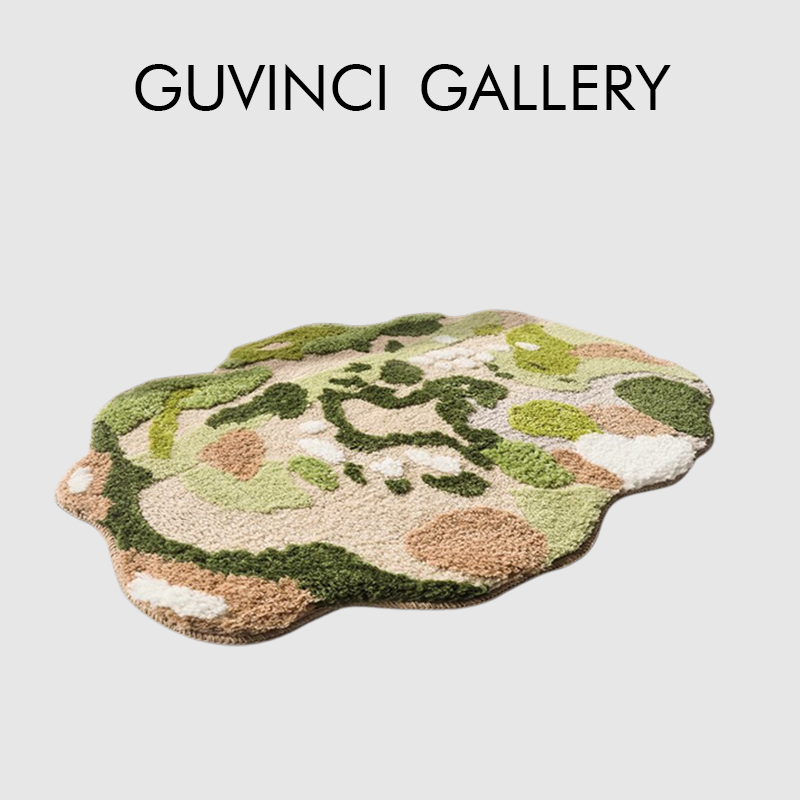 Home Bathroom Door Design - GUVINCI Tappeto 3D Tufting Design Small