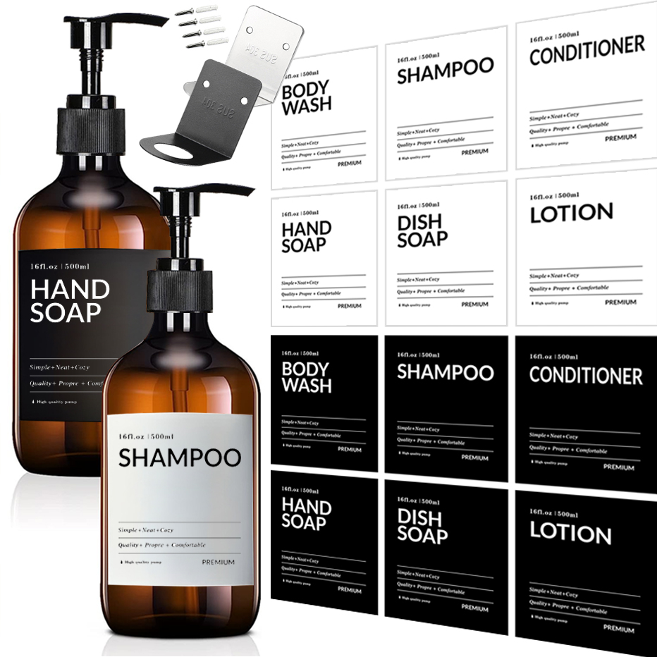 Home Bathroom Soap Dispenser - Bottiglie di shampoo da 16 once