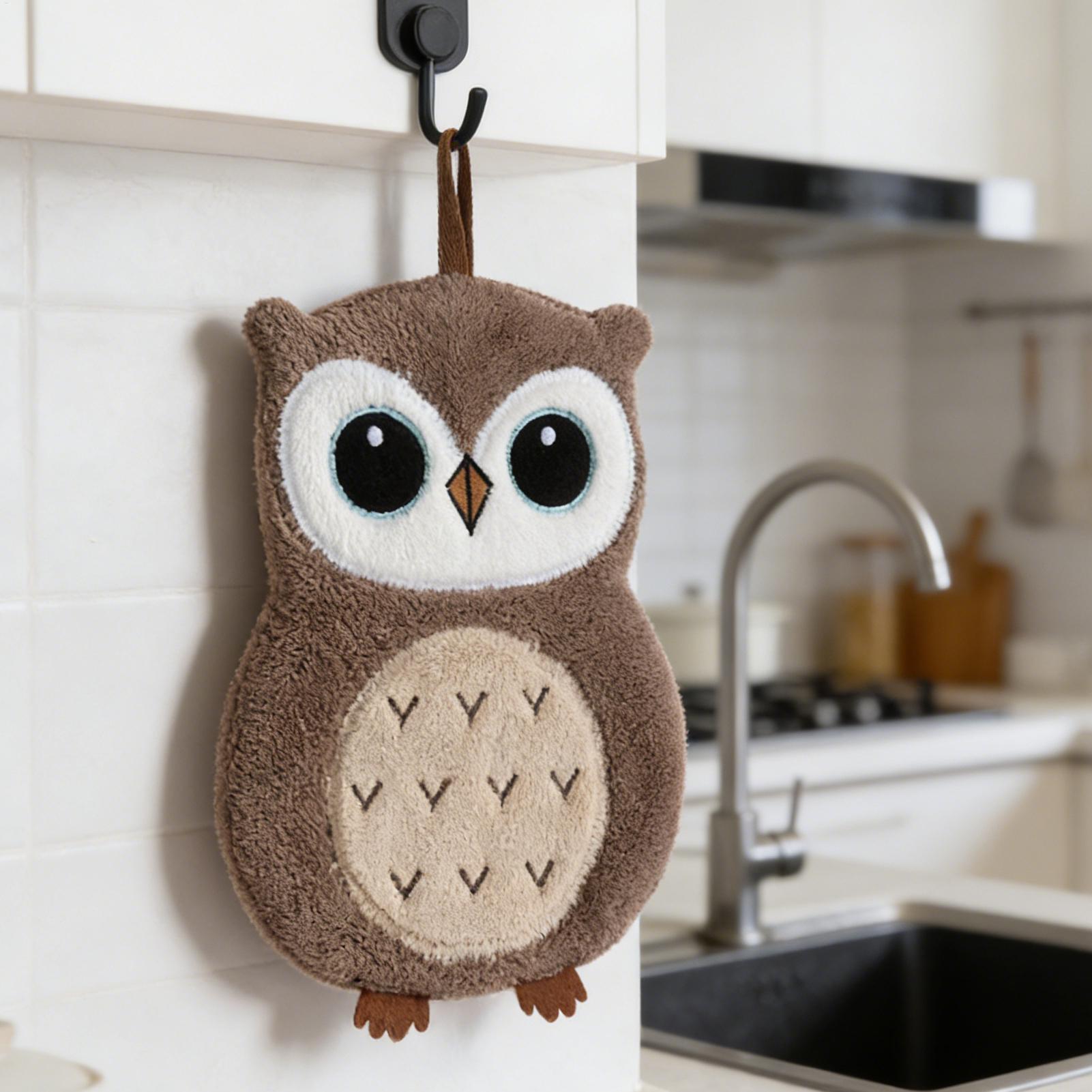 Home Bathroom Towels - Asciugamano a Forma di Gufo Appendibile