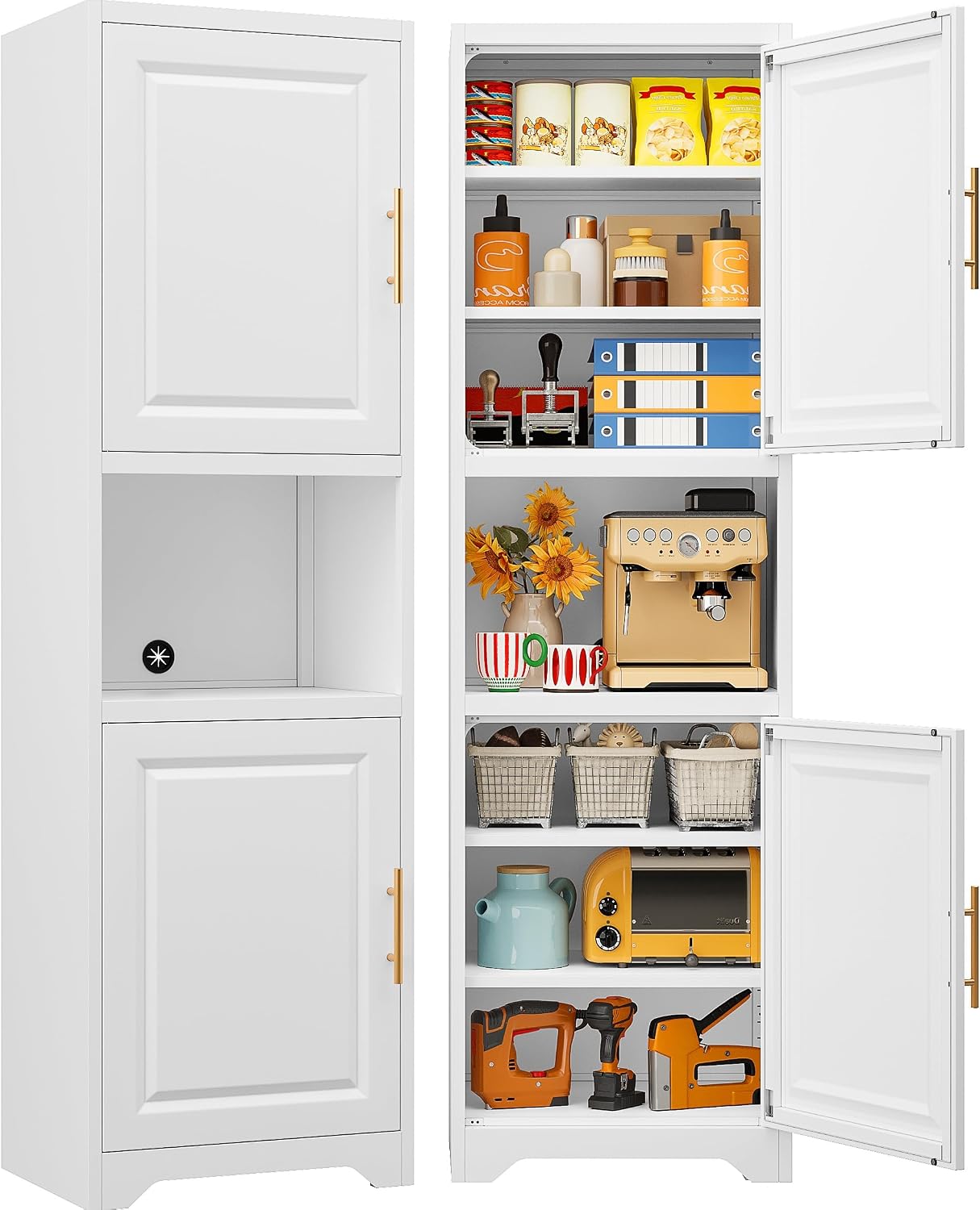 Home Bathroom Door - Armadio stretto alto 67 pollici con