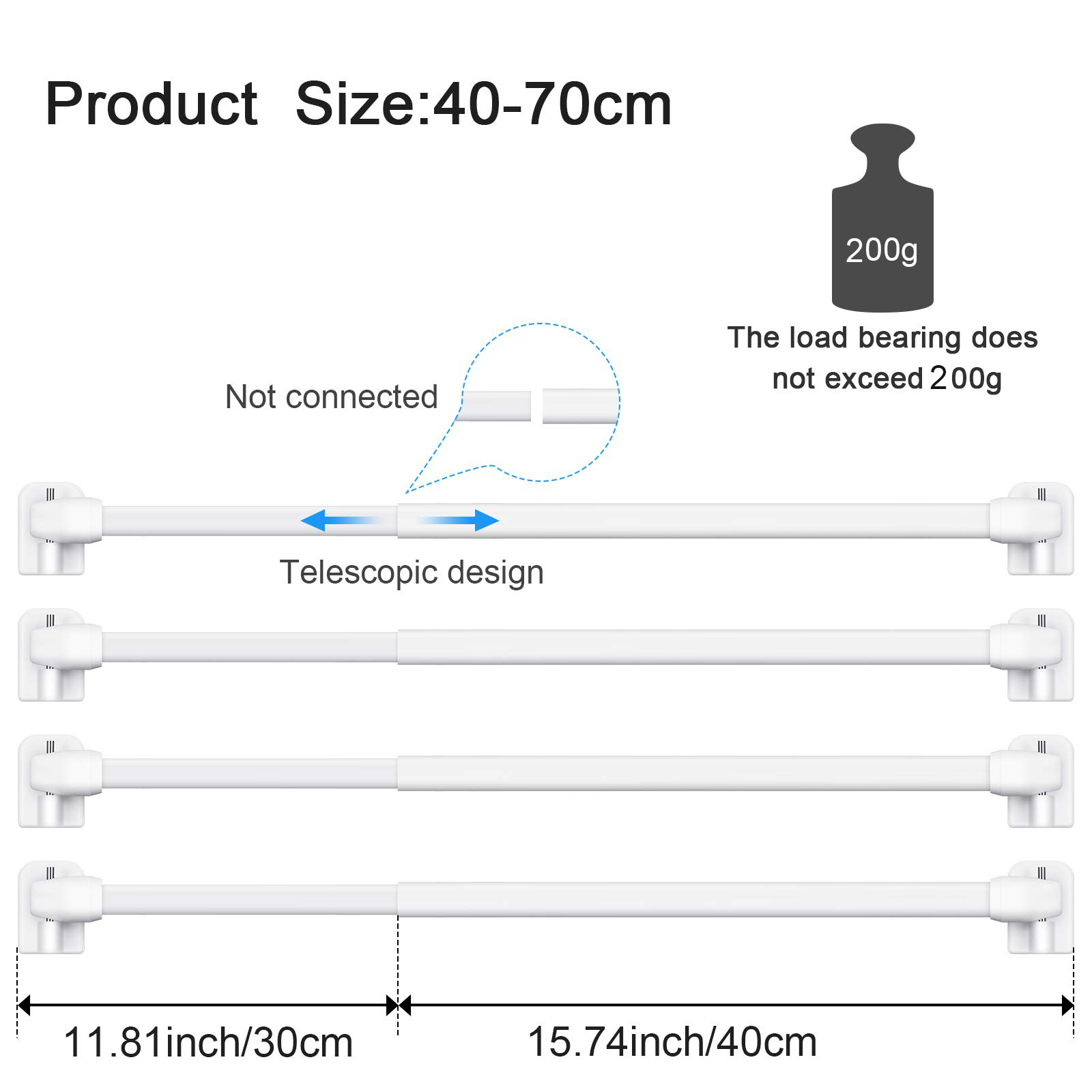 Set di 4 Aste Telescopiche Reg - Shower Curtain Liner recensione e prezzo