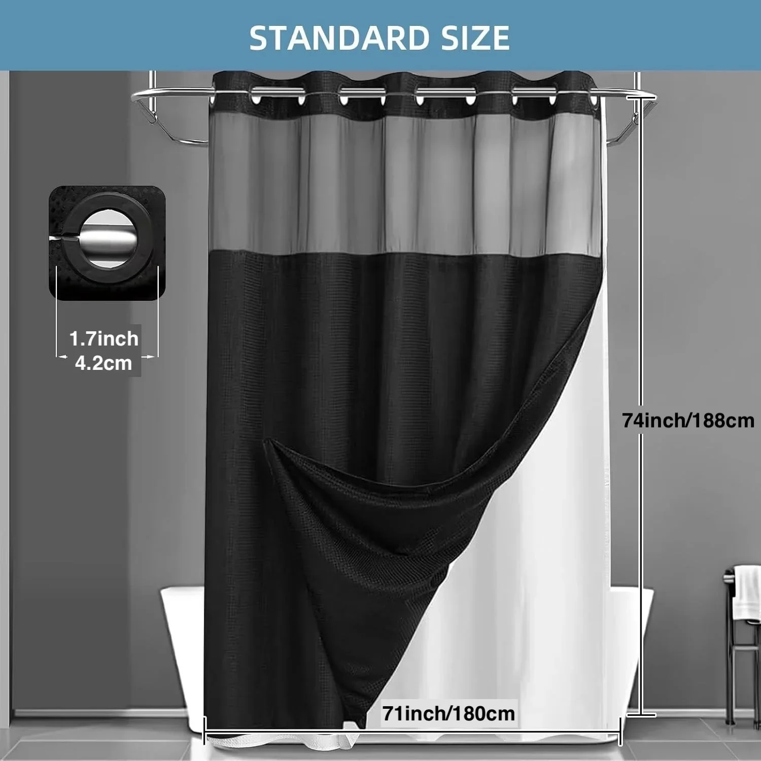 1 Pezzo Tenda da Doccia a Tram - Shower Curtain Liner recensione e prezzo