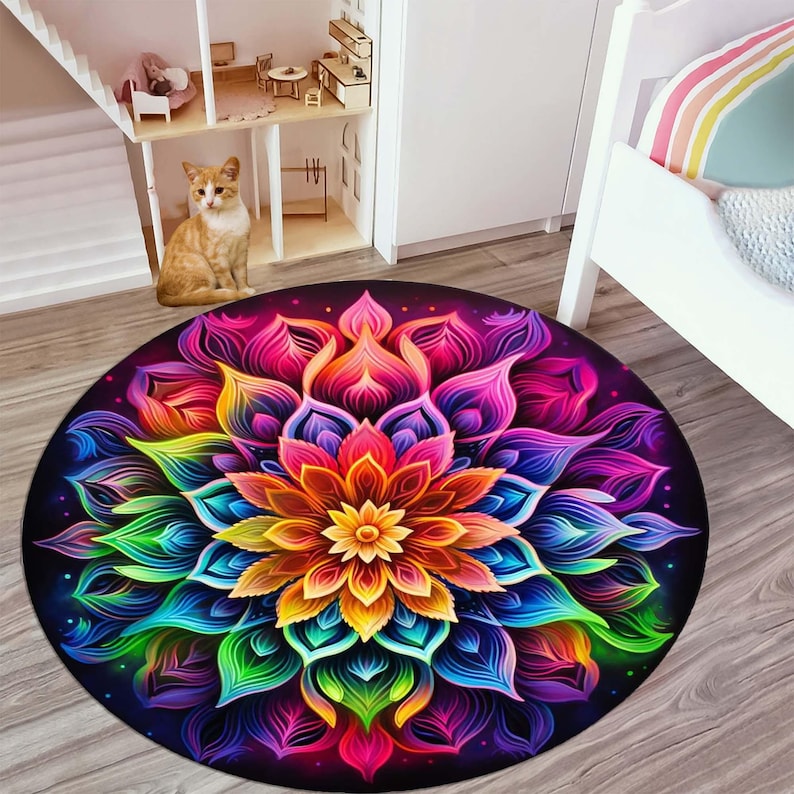 Tappeto rotondo con mandala ar - Home Bathroom Door Design recensione e prezzo