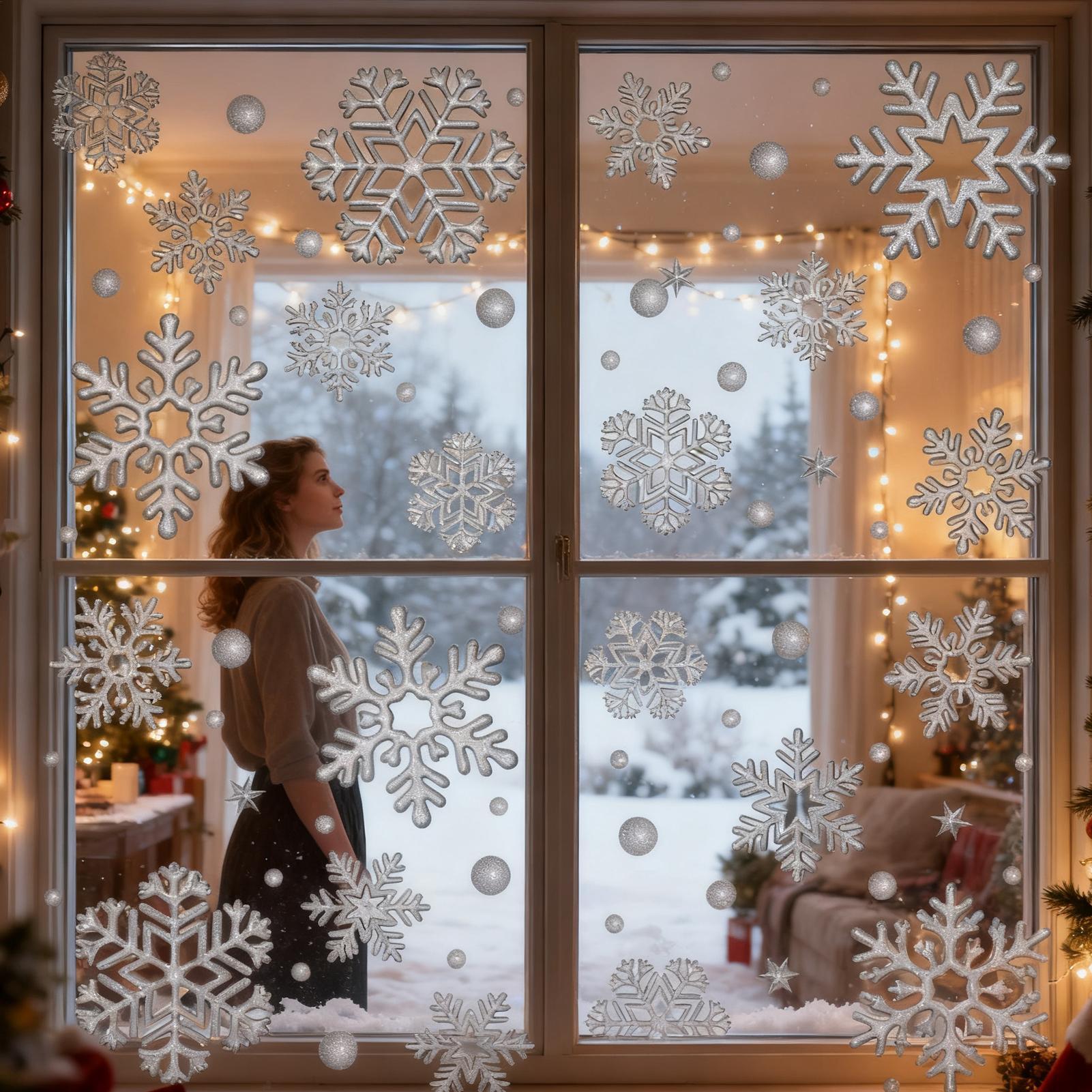Adesivi per finestre natalizie - Home Bathroom Door recensione e prezzo