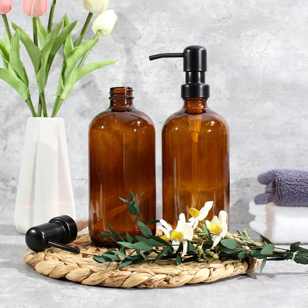 Dispenser di sapone in vetro a - Home Bathroom Soap Dispenser recensione e prezzo